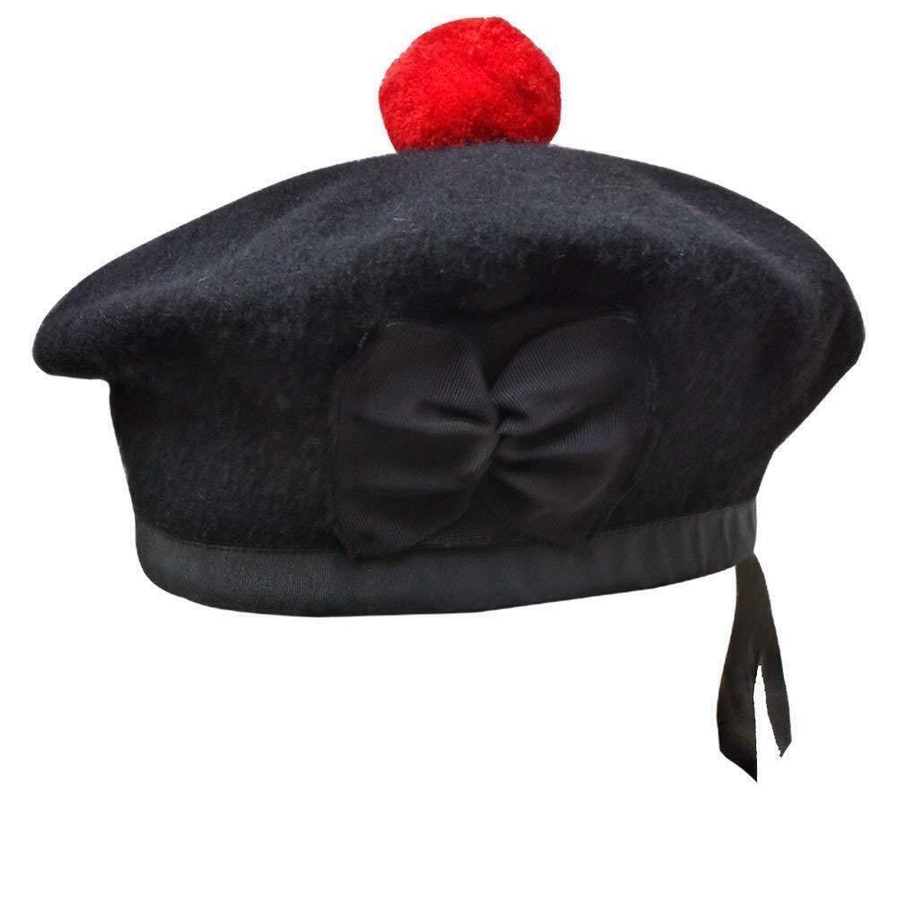 1473 Scottish Glengarry Balmoral Kilt Hats Diced & Plain 100% Wool Piper